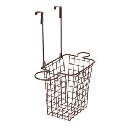 Over The Cabinet Bathroom Basket Organizer-Bronze - ecomstock