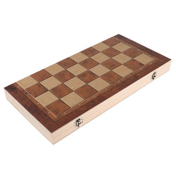 Portable 3 In 1 Wooden Chess with Portable Folding Interior Storage - ecomstock