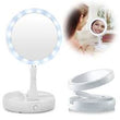 Portable Foldaway Make Up Mirror with LED