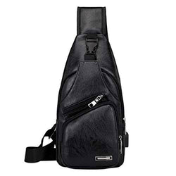 USB Charging Anti-Theft Crossbody Sling Bag - Black - ecomstock