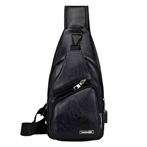 USB Charging Anti-Theft Crossbody Sling Bag - Black - ecomstock