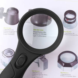 Portable 4x Imagination Handlupe Magnifier with 6 LEDs - ecomstock