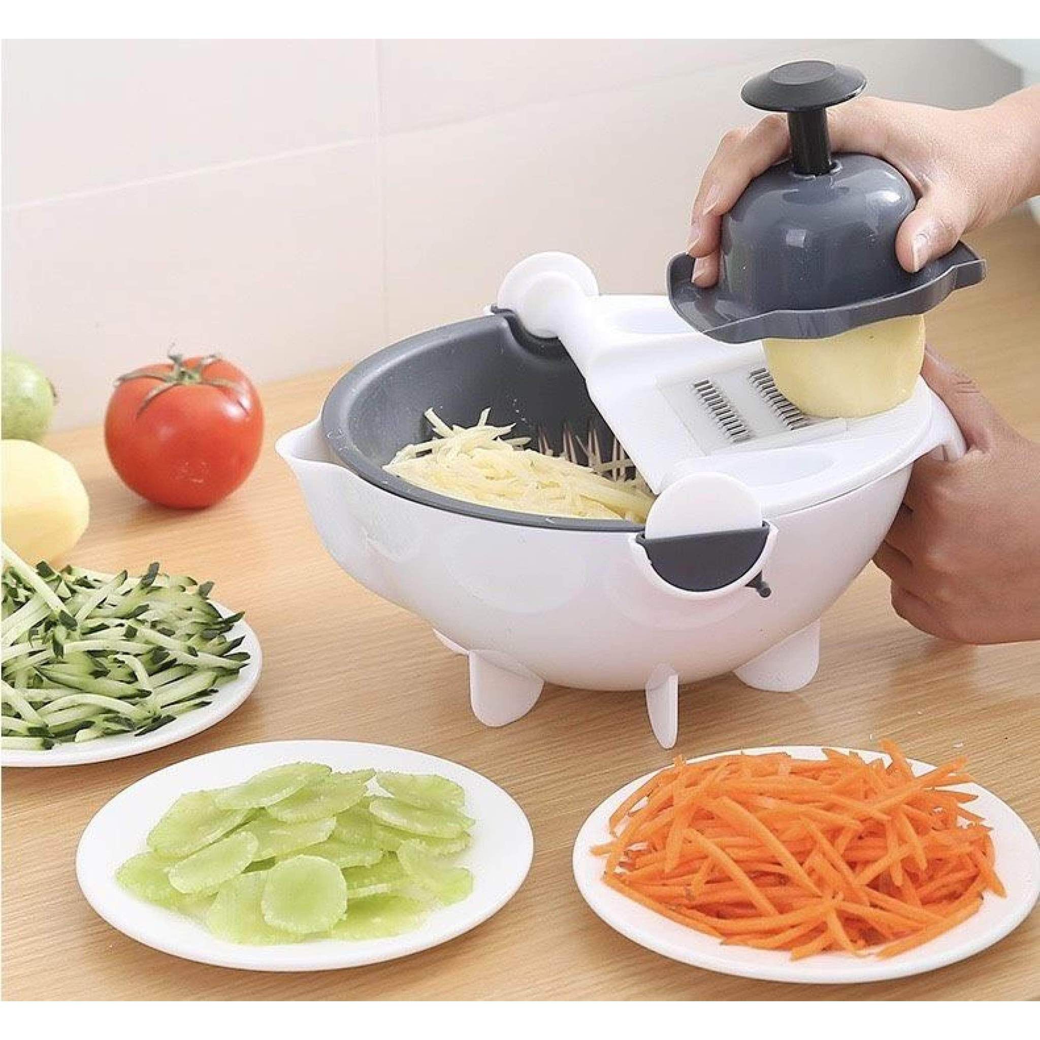 Multi-function Vegetable Cutter Draining Basket - ecomstock