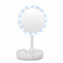 Portable Foldaway Make Up Mirror with LED