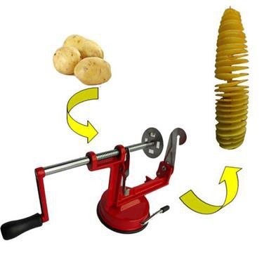 Spiral Potato Slicer - Red - ecomstock