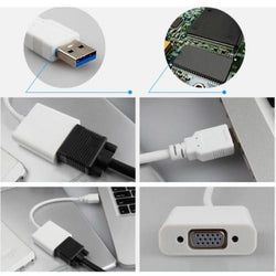 USB 3.0 to VGA Display External Video Graphic Cable Adapter for Windows PC - ecomstock