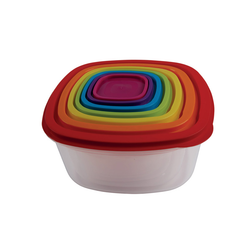 Rainbow 7PCS Plastic Square Food Container - ecomstock